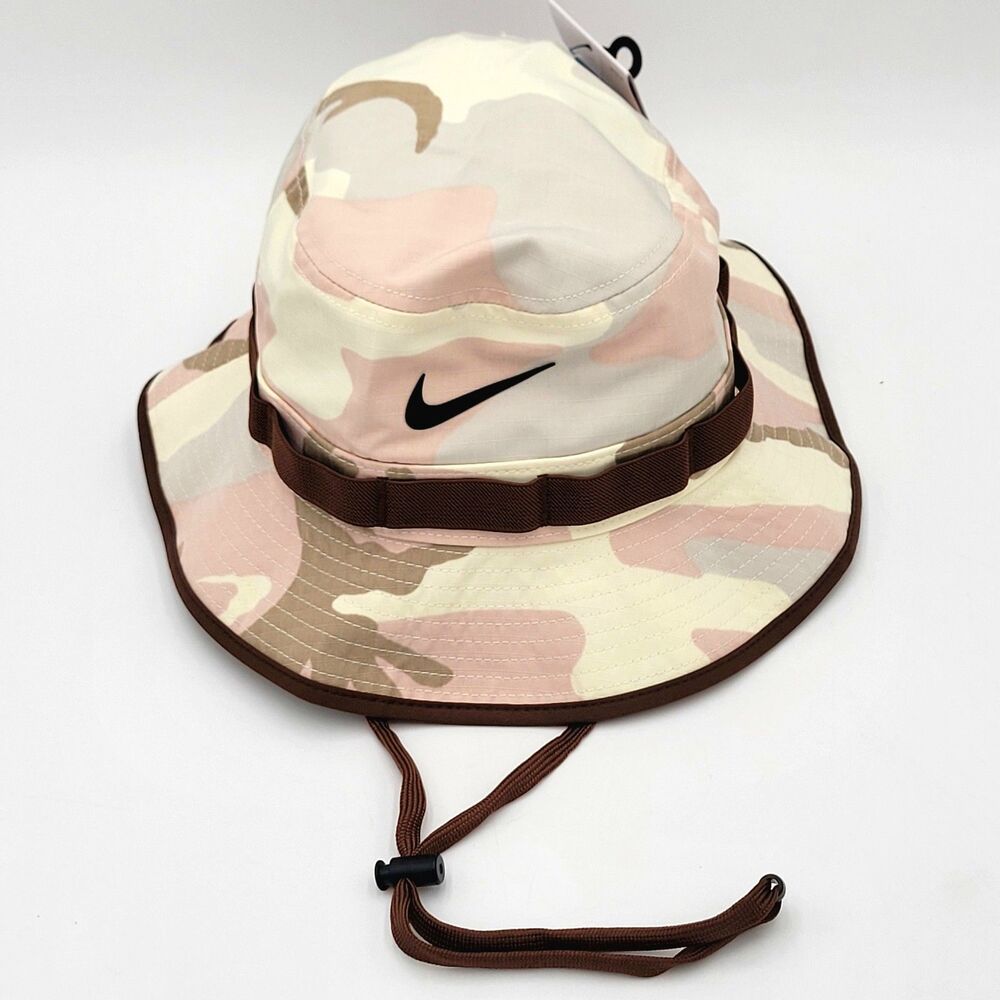 Nike Dri-Fit Apex Camo Bucket Hat Unisex (S) Pink Coconut Milk Cacao FB5622-113